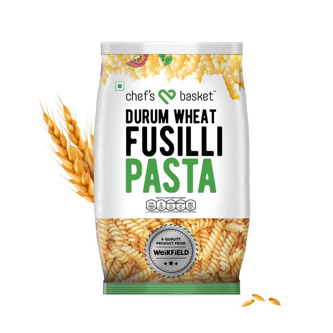 Organic Durum Wheat Fusilli Pasta - 500g | High-Quality Vegetarian Pasta Made with Durum Wheat Semolina | Perfect for Italian Dishes, Salads & Healthy Meals