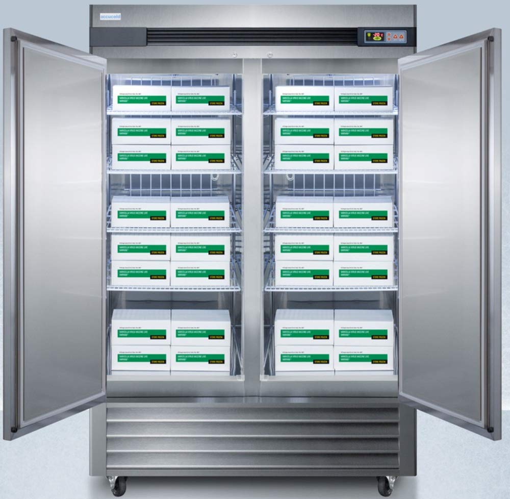AccuCold AFS49ML 46 Cu.Ft. Frost-Free Upright Pharmacy Freezer - Stainless Steel French Door with Digital Temperature Control | Perfect for Laboratories, Medical Storage & Commercial Pharma Use