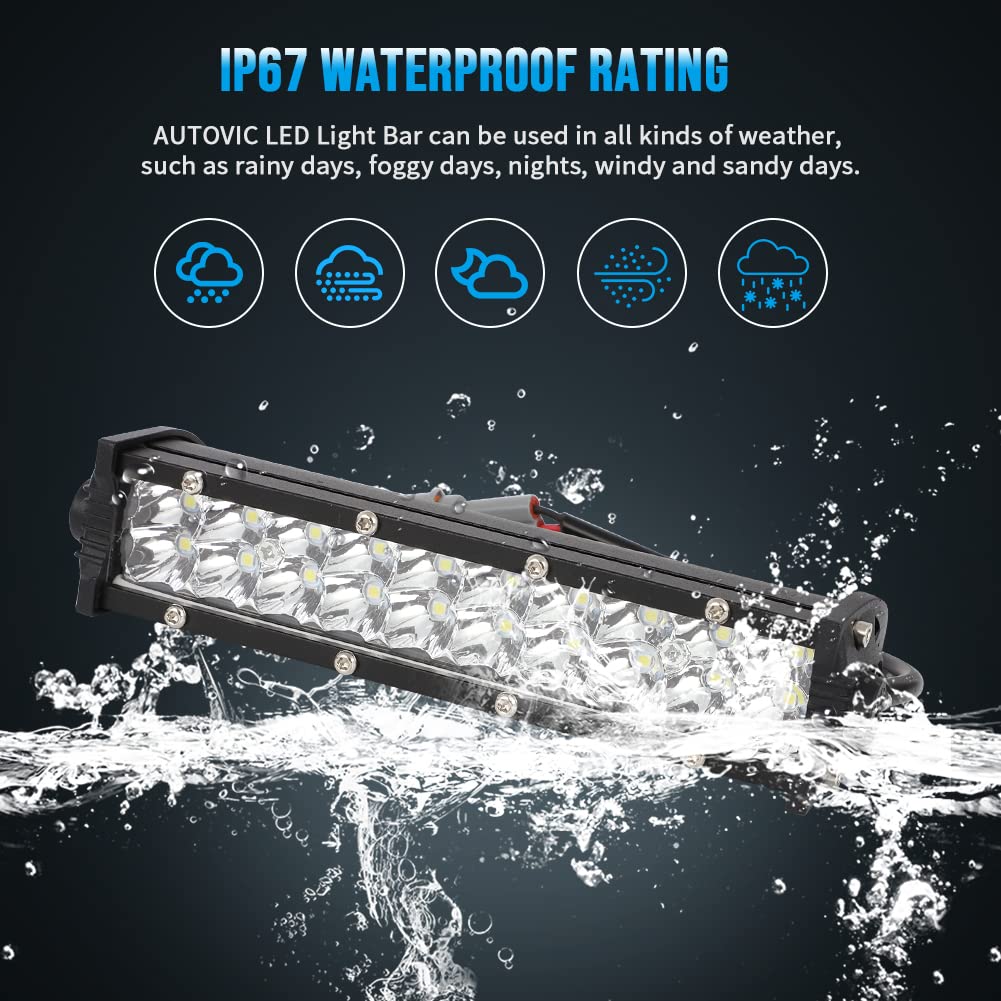 AUTOVIC Motorcycle LED Light Bar Kit with USB Charger & Switch - Compatible with Honda CRF110, KLX110, TTR110, YZ250F Dirt Bikes - Plug & Play Installation for Off-Road Riding & Night Adventures