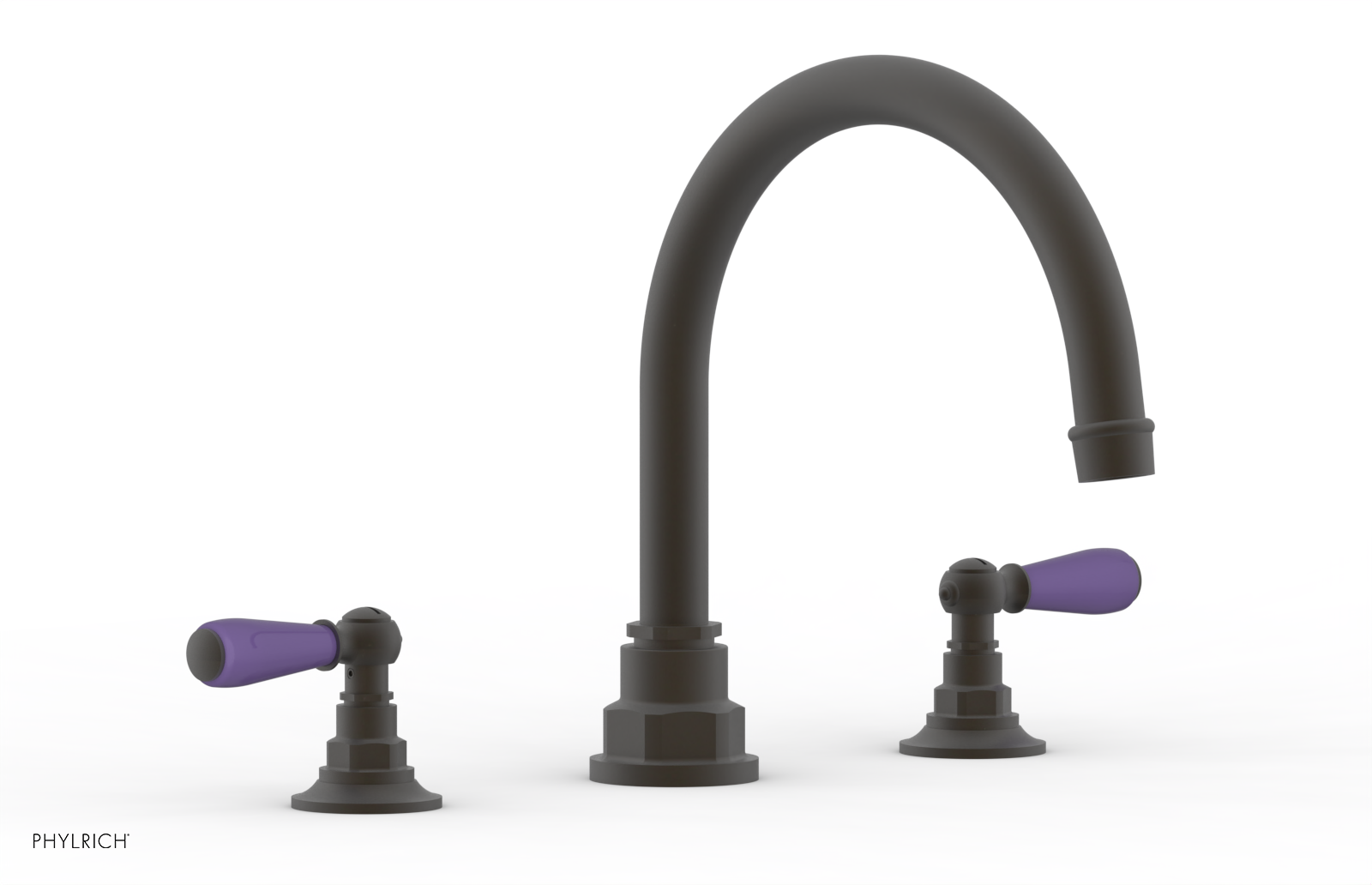 Jamestown Deck Tub Set with Lever Handles & Purple Accents - 165