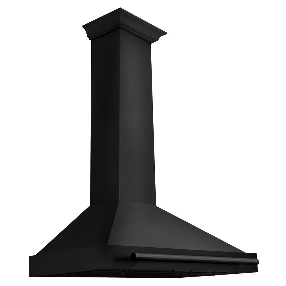 ZLINE 36 Inch Convertible Black Stainless Steel Wall Mount Range Hood with Black Stainless Steel Handle (BSKB4X 36) - Powerful Kitchen Ventilation for Cooking, Grilling & Baking