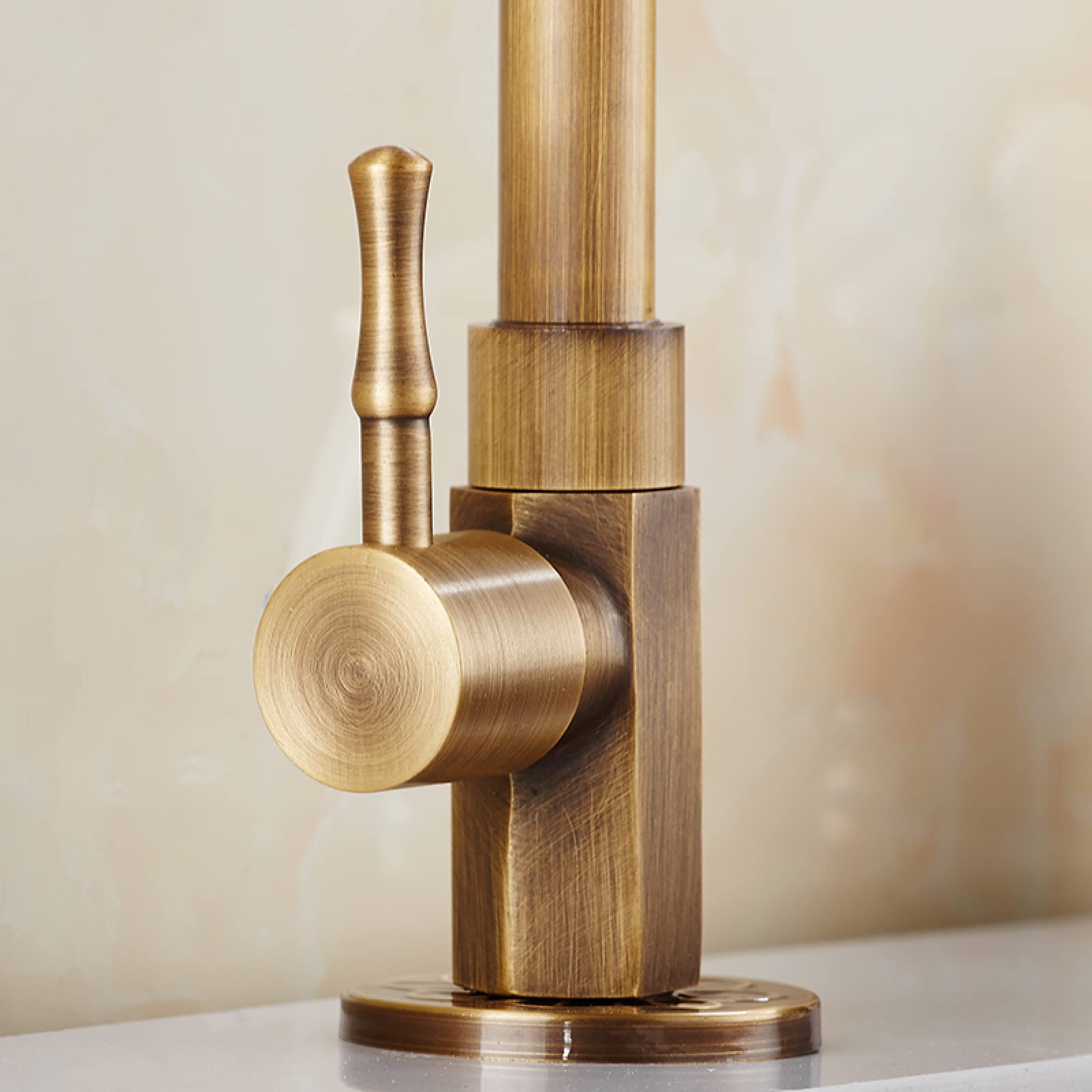 1-Piece Classic Brass Single Lever Cold Water Kitchen Sink Faucet with Goose Neck Spout - Perfect for Outdoor Use, RV, and Camping