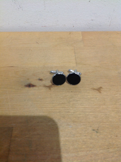 Premium Men's Silver & Black Cufflinks - Elegant Dress Accessories for Weddings, Business & Formal Events