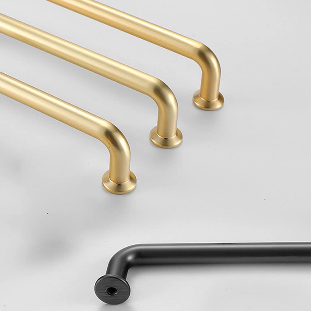 6-Piece Brushed Brass Cabinet Handles & Drawer Pulls - 192mm Hole Centers - Kitchen, Bathroom & Wardrobe Hardware with Screws - Perfect for Modern Home Renovation & Furniture Upgrades