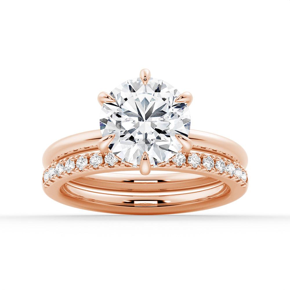 6-Prong Solitaire Moissanite Engagement & Wedding Ring Set for Couples with Matching Men's Band - Perfect for Proposals, Anniversaries & Romantic Occasions