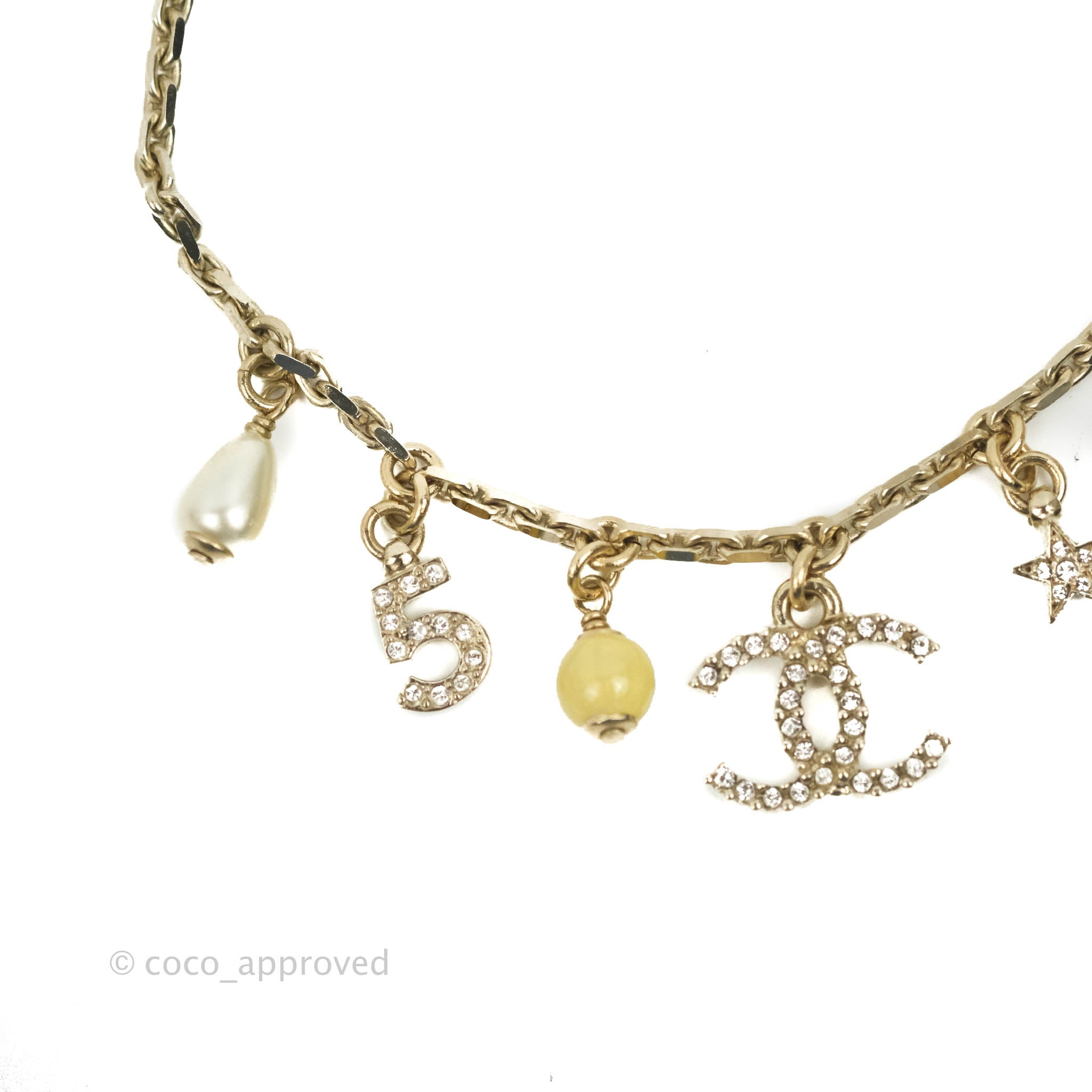 Chanel Gold Tone Chain Bracelet with Charms - Luxury Fashion Jewelry for Women, Perfect for Parties, Weddings & Special Occasions