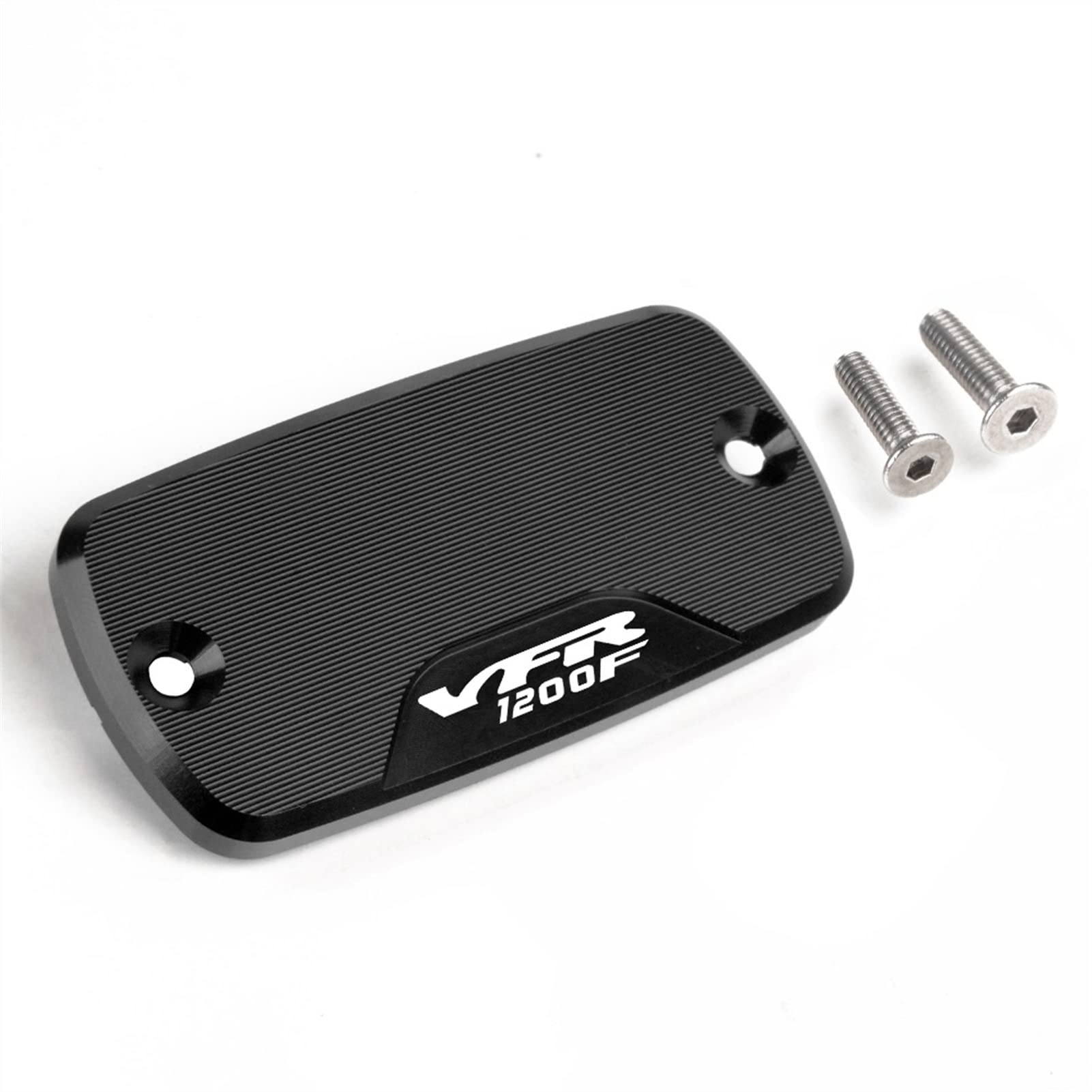 EVARBUILD CNC Aluminum Motorcycle Brake Fluid Reservoir Cover - Compatible with Honda VFR1200F VFR 1200F - Durable Motorbike Accessory (Black) - Perfect for Off-Road, Street & Track Riding Protection