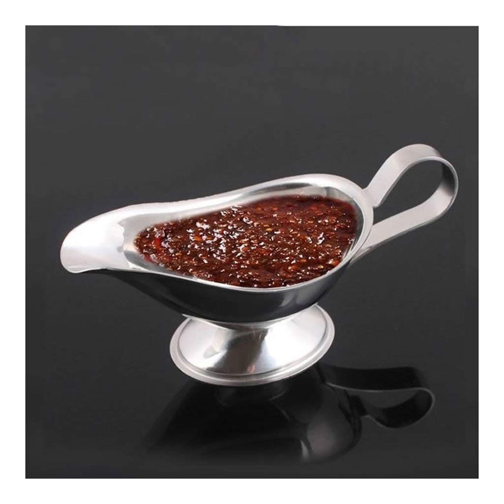 HYZXK 3/5/8 Oz Stainless Steel Gravy Boats - Silver Beefsteak Sauce Container with Pouring Spout - Elegant Tableware for Dining, Restaurants & Home Entertaining (Big Size)