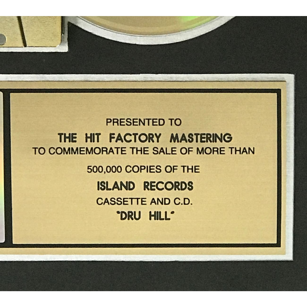 Dru Hill Debut RIAA Gold Album Award - Certified Music Collectible for Fans & Memorabilia Enthusiasts | Perfect for Display in Music Rooms, Fan Collections & Award Showcases