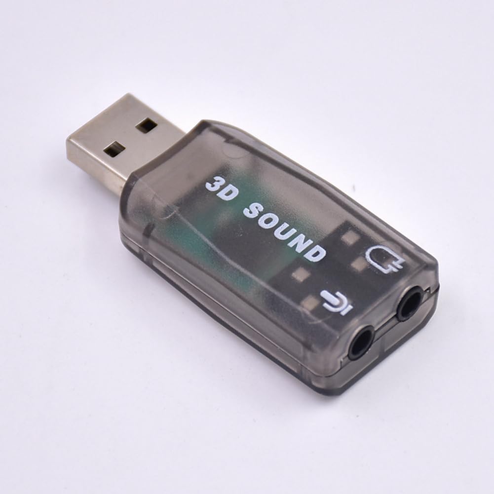 Mkcavne USB Sound Card - External Mini USB to 3.5mm Audio Adapter for Windows 7/8/10, Android, Laptop, PC, Headphones & Speakers | Portable Stereo Sound Converter for Gaming, Streaming & Conference Calls (Green)