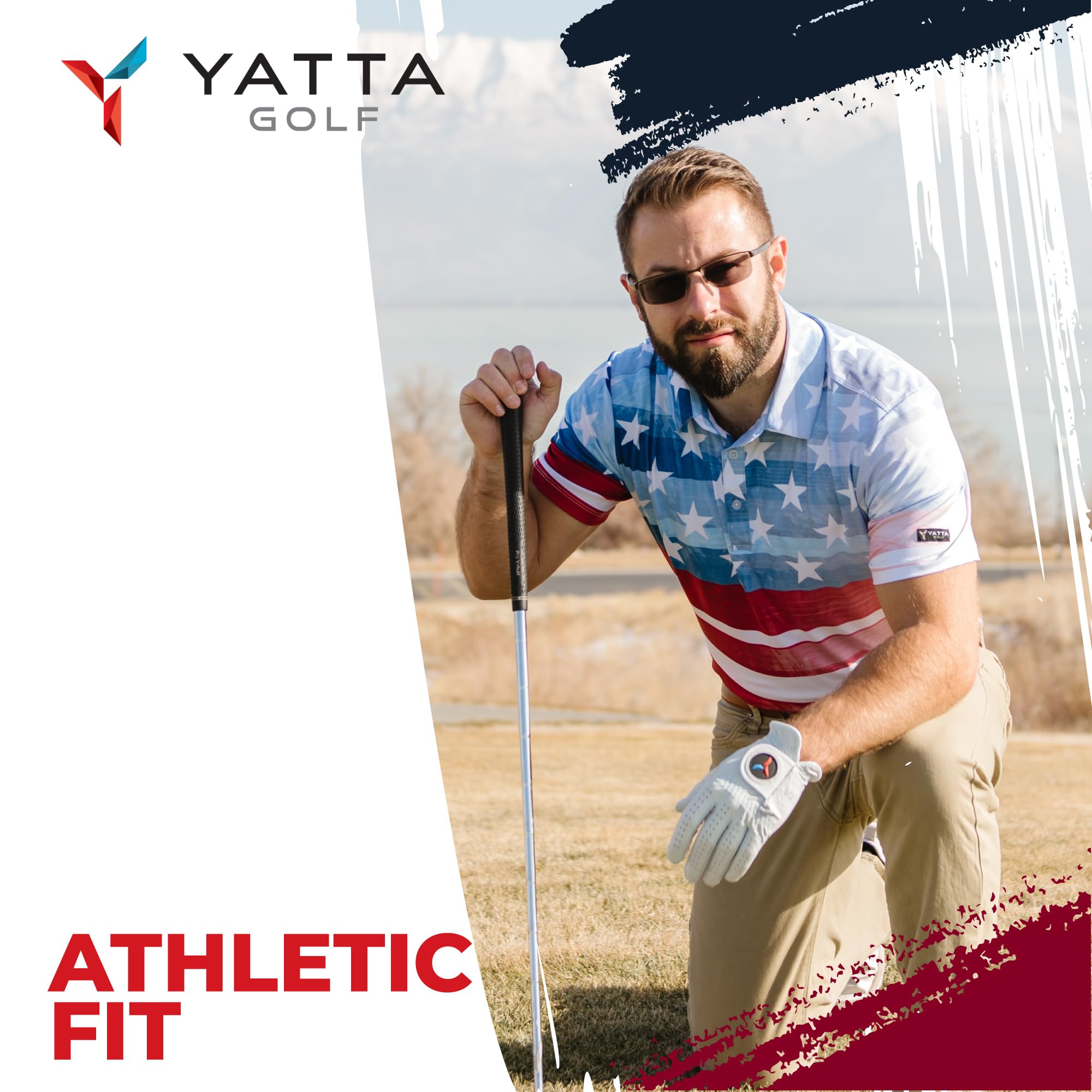 YATTA Golf Polo Shirts for Men - Moisture Wicking & Wrinkle Resistant for Golf & Casual Wear