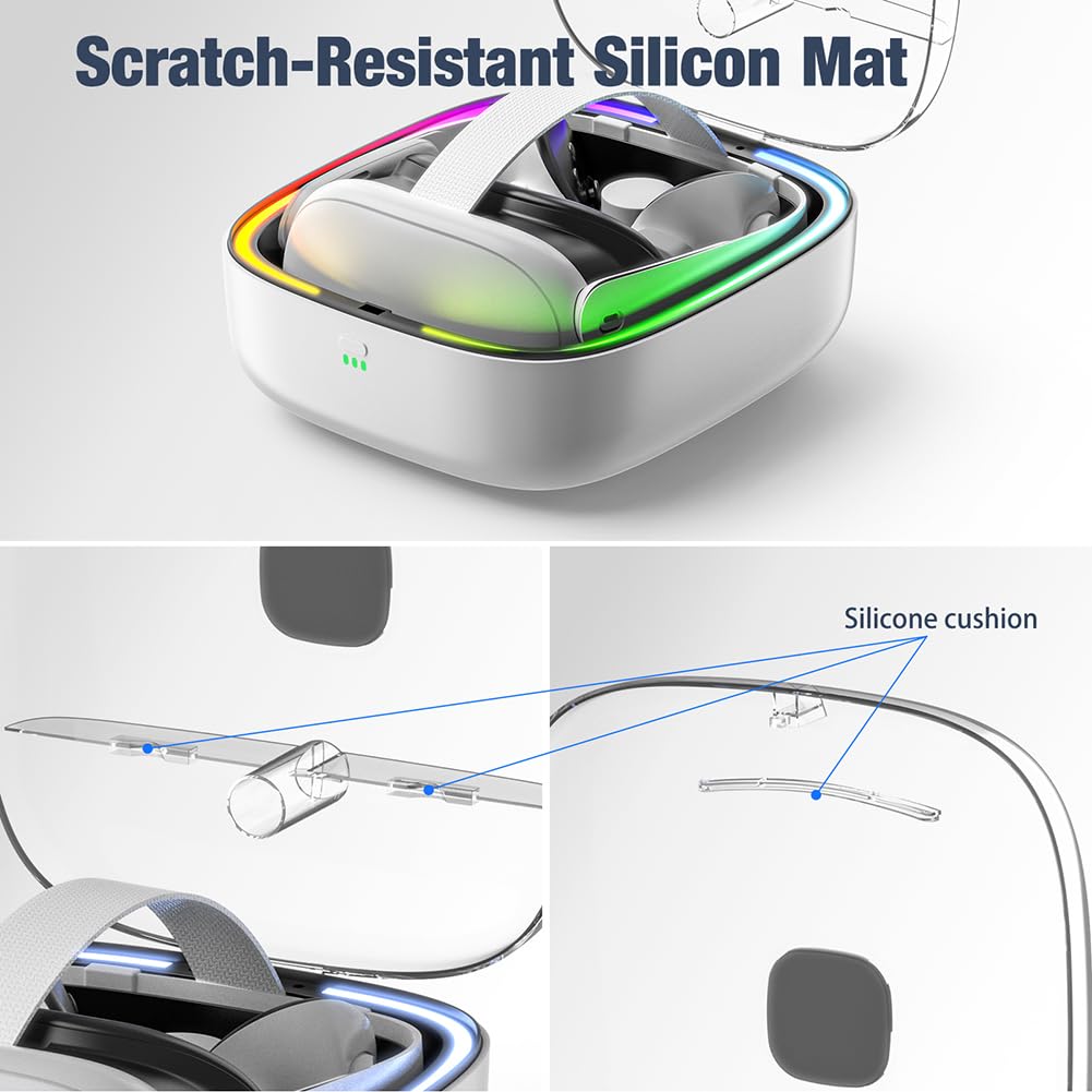 Fast Charging Headset Base Station with 2 Batteries & LED Light Controller - Headset Display Stand for Gaming Accessories | Perfect for Esports Tournaments & Streaming Setups