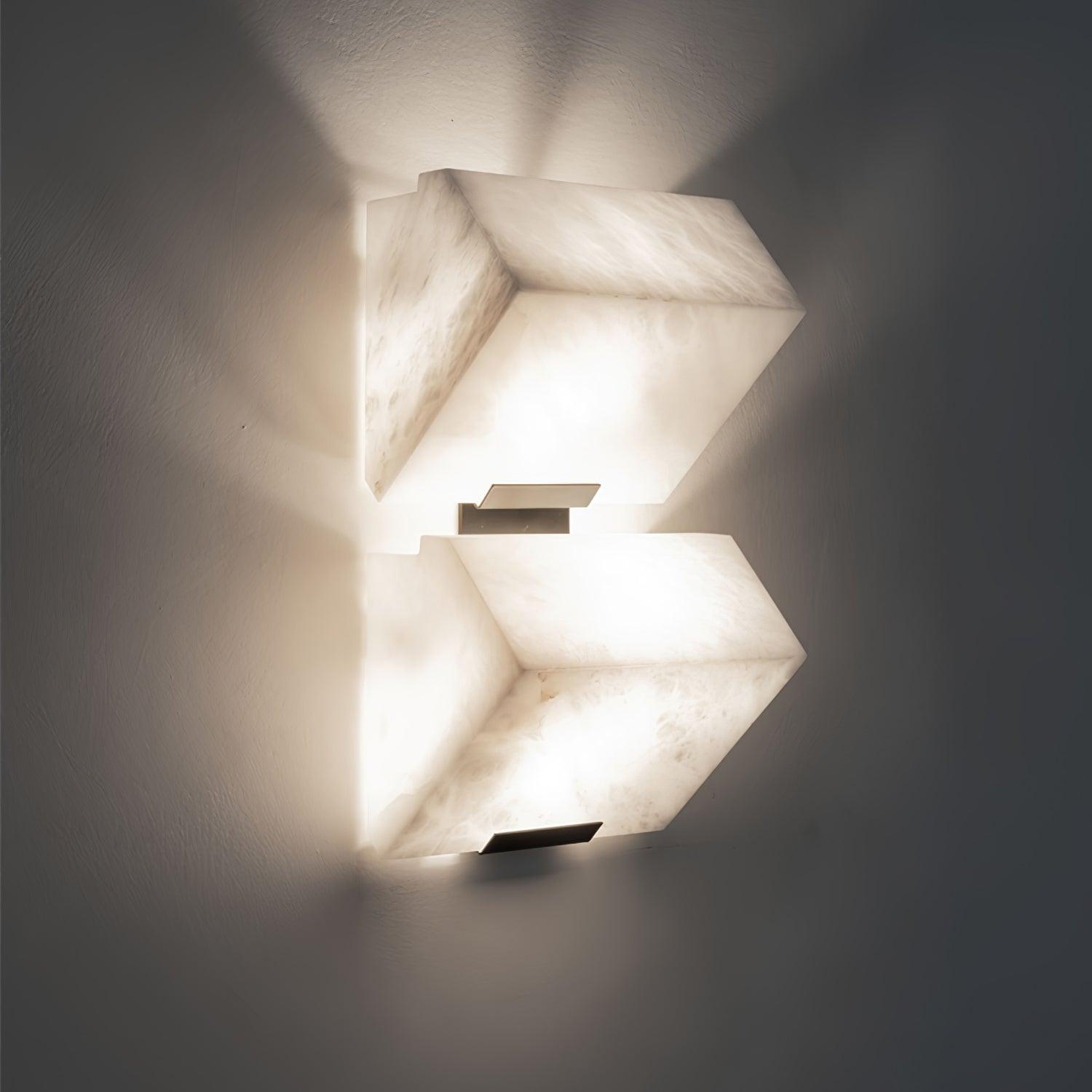 Alabaster Staircase Plug-in Wall Lamp - Modern Plug-in Sconce Lighting for Hallway, Bedroom & Stairwell Decor