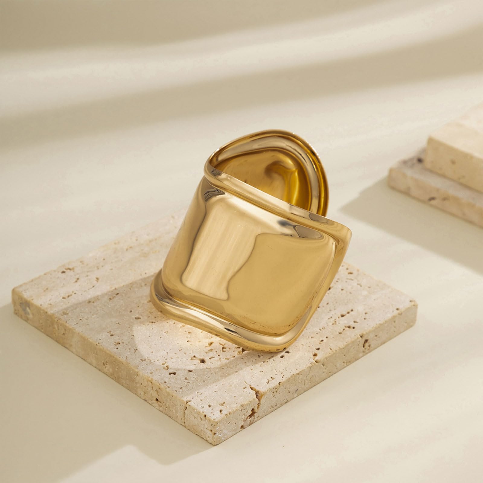Roe Dolph Gold Cuff Bangle Bracelets for Women - Chunky Minimalist Open Wide Cuff Bracelet, Trendy Gold Bangle Jewelry - Perfect Gift for Birthday, Anniversary & Stocking Stuffers - Elegant Everyday Wear & Special Occasion Accessory