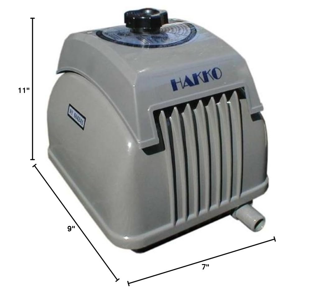 Hakko 60L Air Pump for Koi Ponds, Water Gardens & Aquariums - High Efficiency Aeration System for Fish Tanks, Hydroponics & Outdoor Water Features