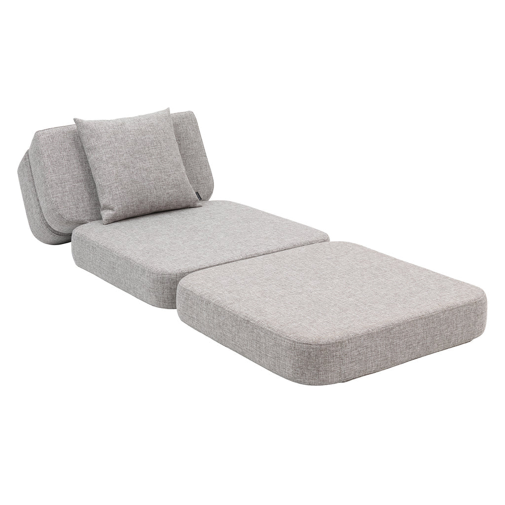 KlipKlap KK 3-Fold Sofa Bed - Single Size Soft Foam Couch (36x70x70cm) in Beige & Sand Colors | Perfect for Small Spaces, Guest Rooms & Studio Apartments