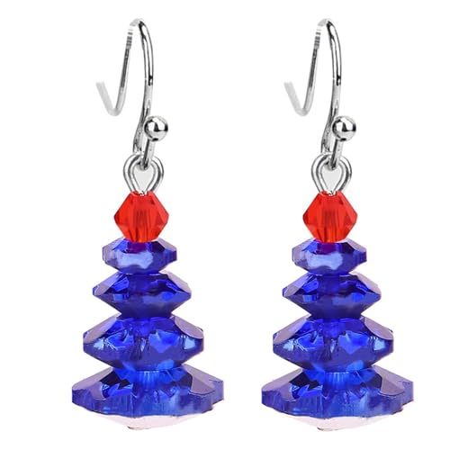 W8:Hole blue Christmas earrings