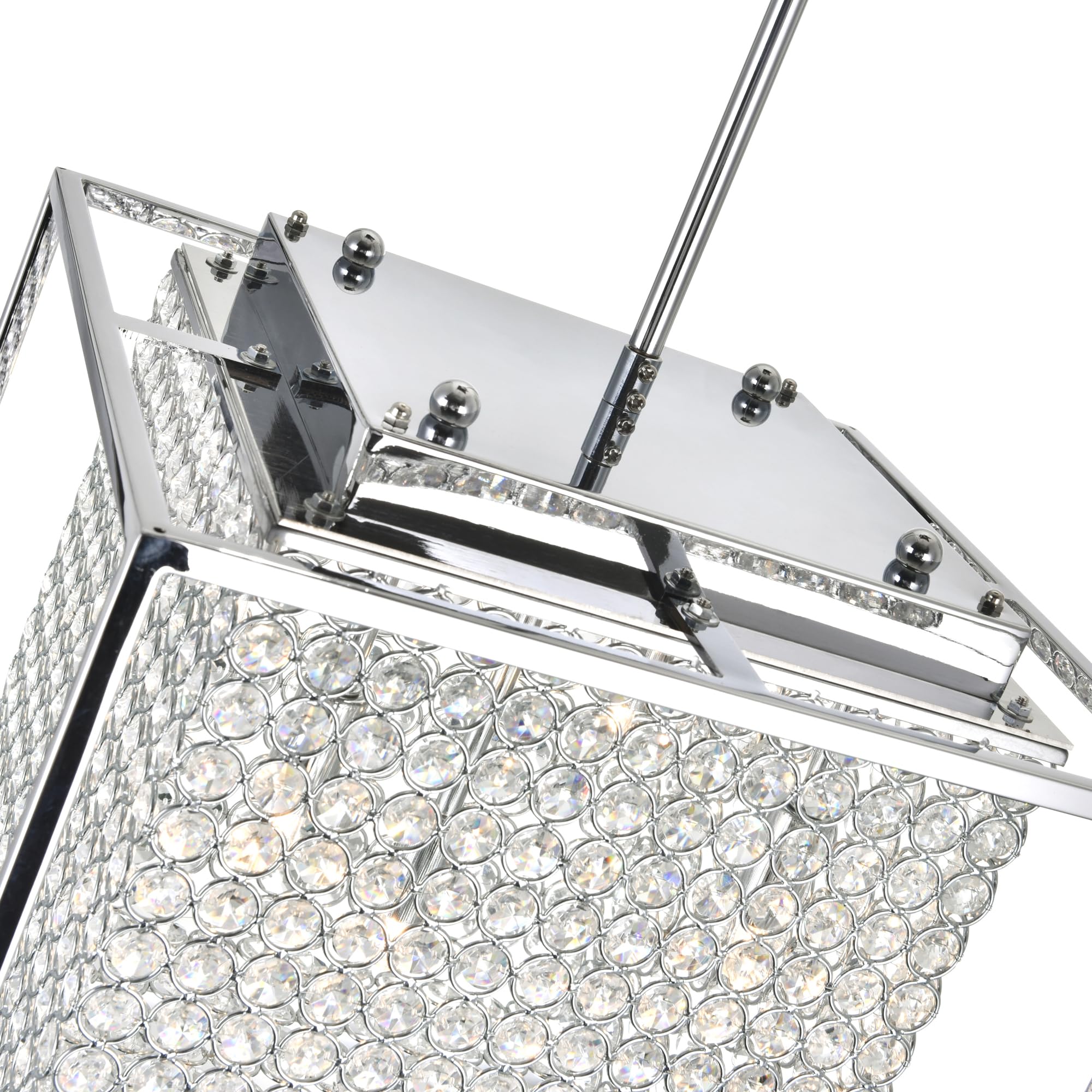 CWI Lighting Cube 3 Light Chandelier with Chrome Finish - Modern Crystal Ceiling Light Fixture for Dining Room, Living Room, Bedroom Decor