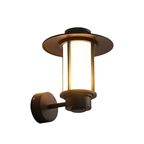 Modern Minimalist Outdoor LED Wall Lamp - Black Waterproof IP65, Dimmable Courtyard Lighting for Garden, Patio, Villa, Porch, Corridor & Aisle - Energy Efficient Weatherproof Exterior Wall Light