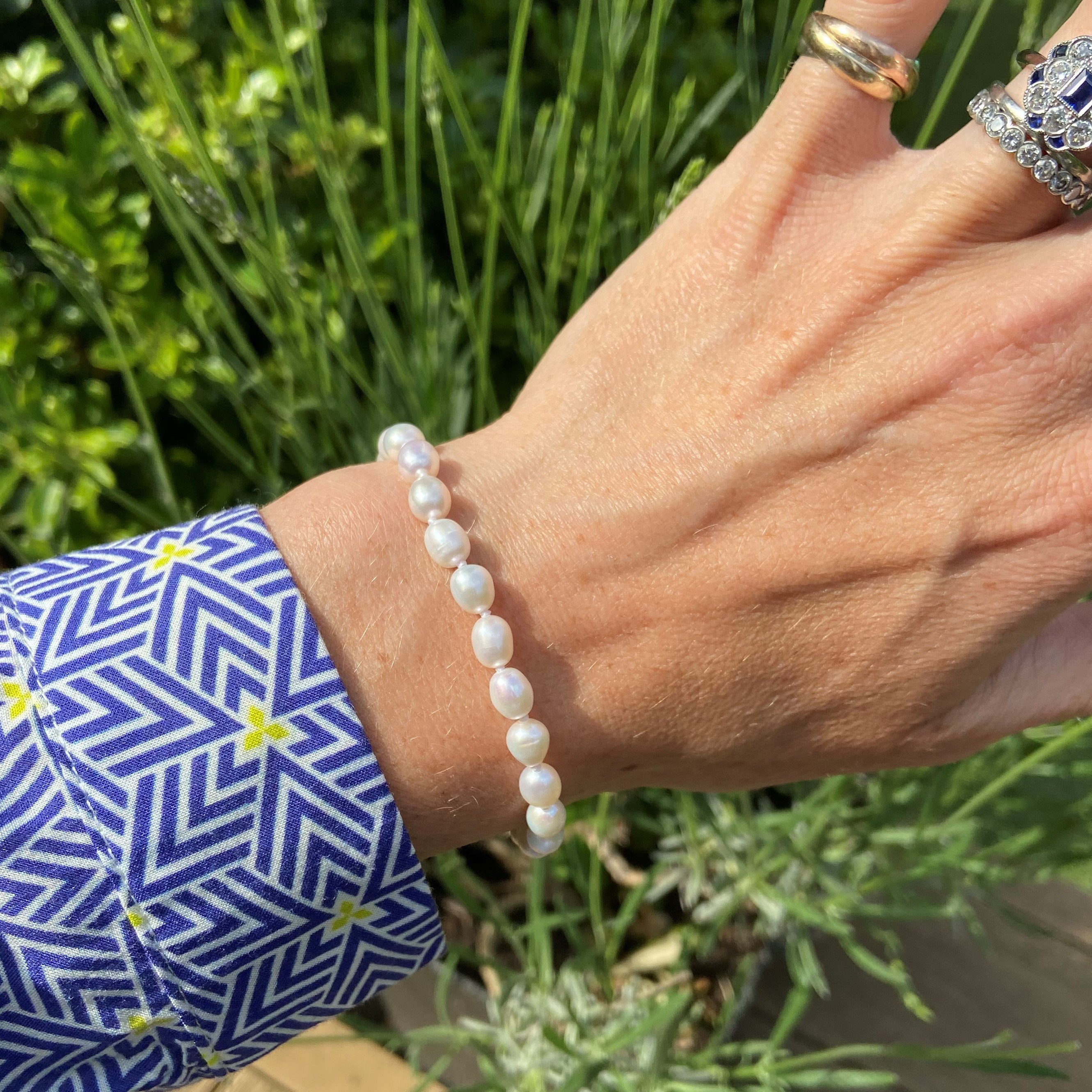 Elegant Gloucester White Freshwater Pearl & Sterling Silver Bracelet for Women | Perfect for Weddings, Parties & Special Occasions