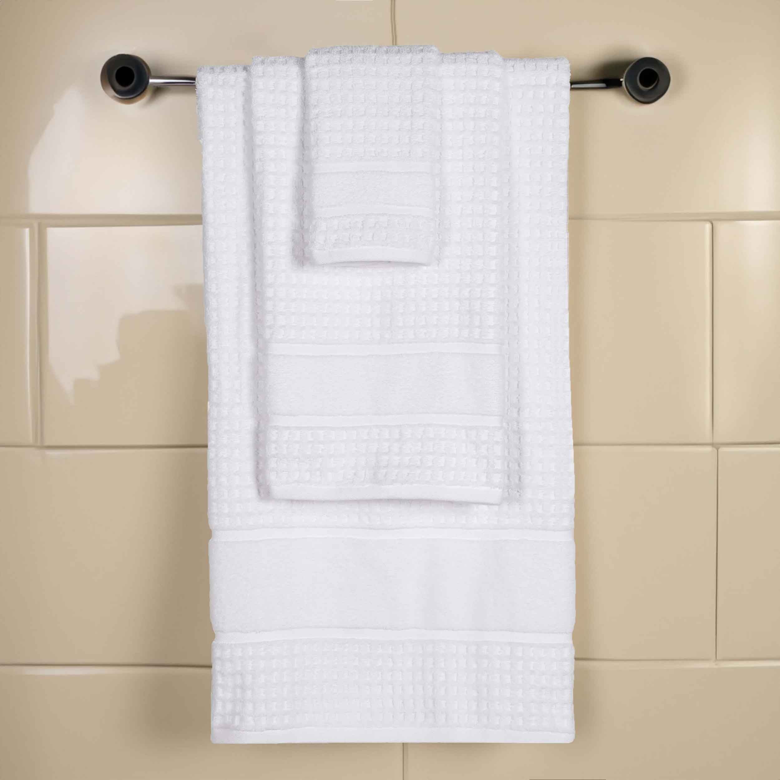 Premium Zero Twist Cotton Waffle Honeycomb Bath Towel Set - Ultra Soft & Highly Absorbent 3-Piece Set for Spa, Bathroom & Luxury Home Use