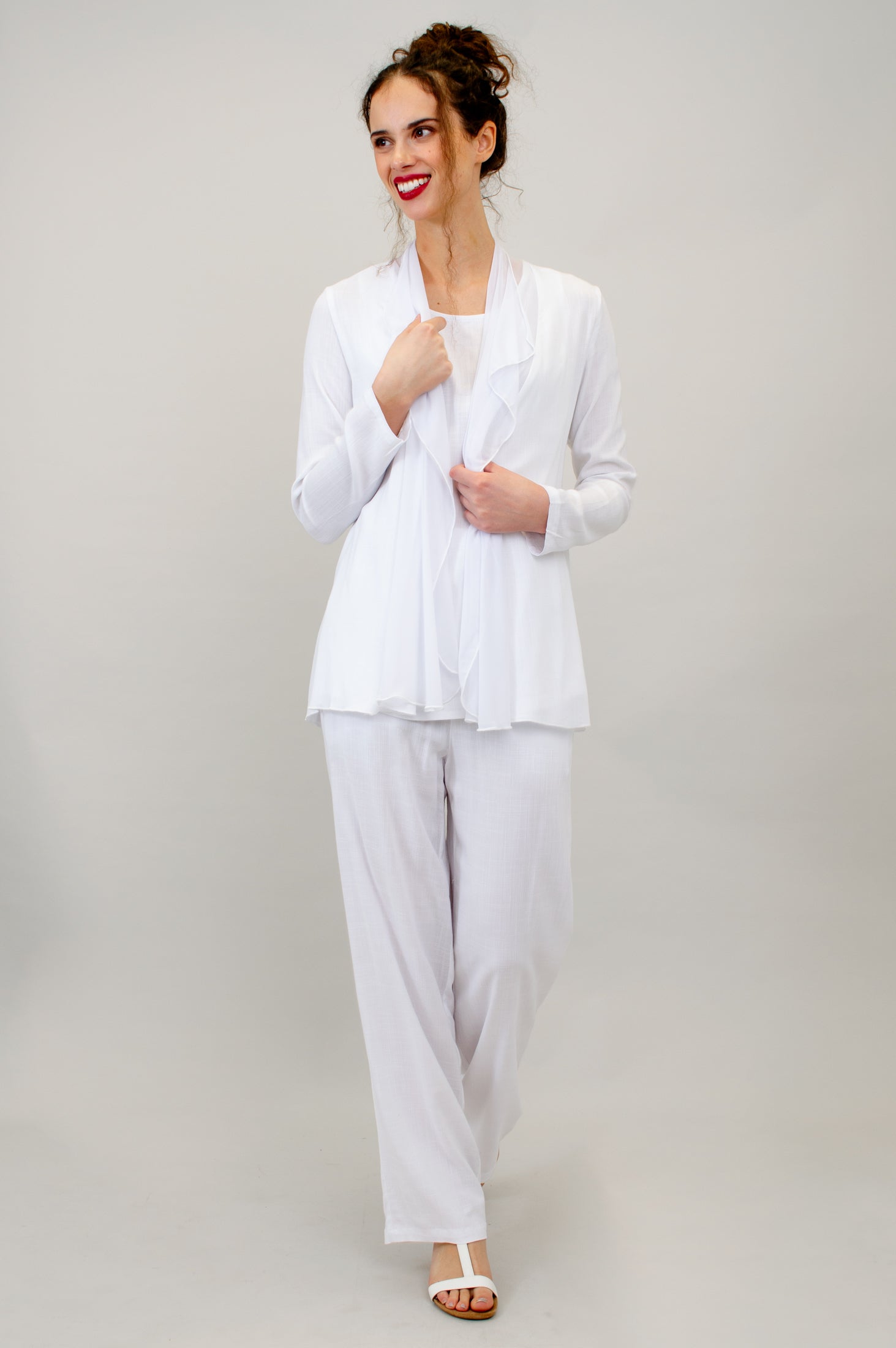 Premium Diana Jacket - White Linen Bamboo Blend Women's Lightweight Coat for Spring & Summer Outdoor Activities