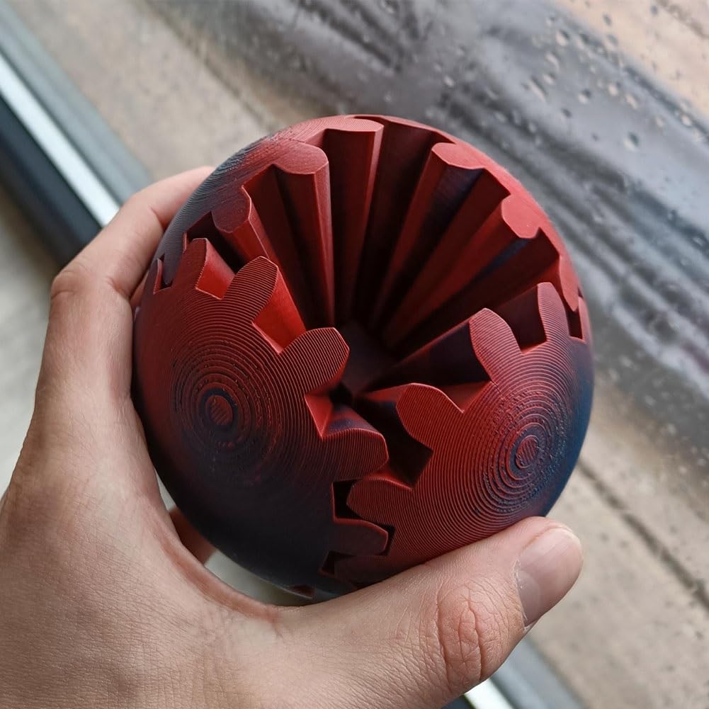 2024 GearSphere - 3D Printed Whirling Wonder Fidget Gear Ball | Stress Relief & Sensory Toy for Autism, ADHD, Anxiety | Perfect Desk Toy for Office, School & Home Use (1pc)