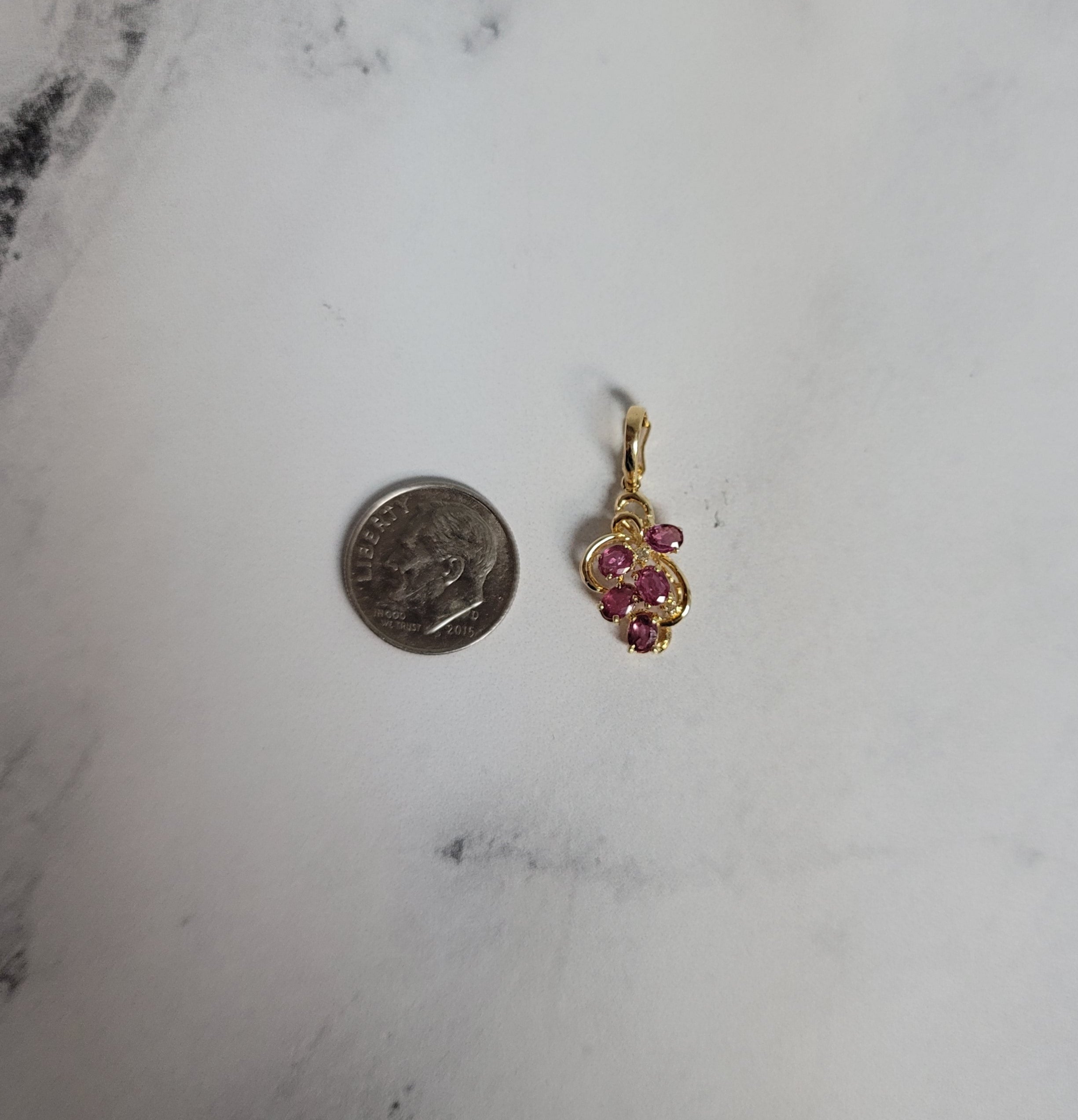 14K Yellow Gold Ruby Cluster Necklace - 0.75 Carat Total Weight | Elegant Jewelry for Women, Perfect for Weddings, Parties & Special Occasions