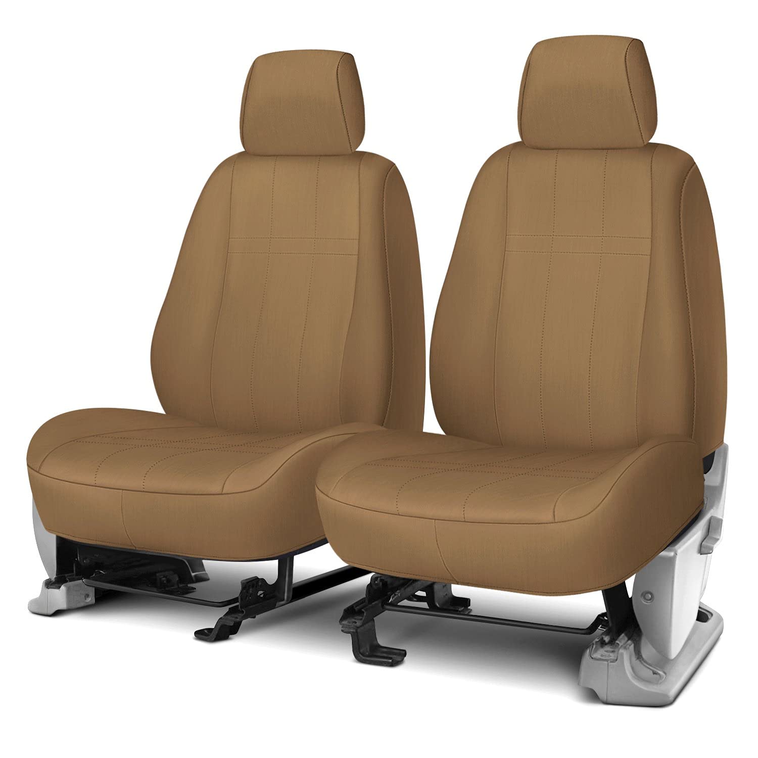 Rixxu Neo Series Front Car Seat Covers - Universal Fit for Most Cars, Trucks & SUVs - Beige Bucket Seat Protectors for 1st Row - Perfect for Daily Commuting, Road Trips & Pet Protection