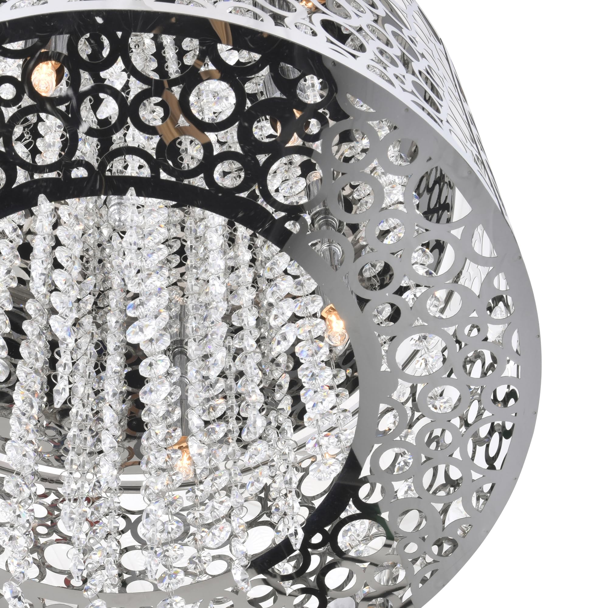 CWI Lighting Bubbles 4-Light Drum Shade Mini Pendant with Chrome Finish - Modern Ceiling Light Fixture for Kitchen Island, Dining Room, or Bedroom Lighting