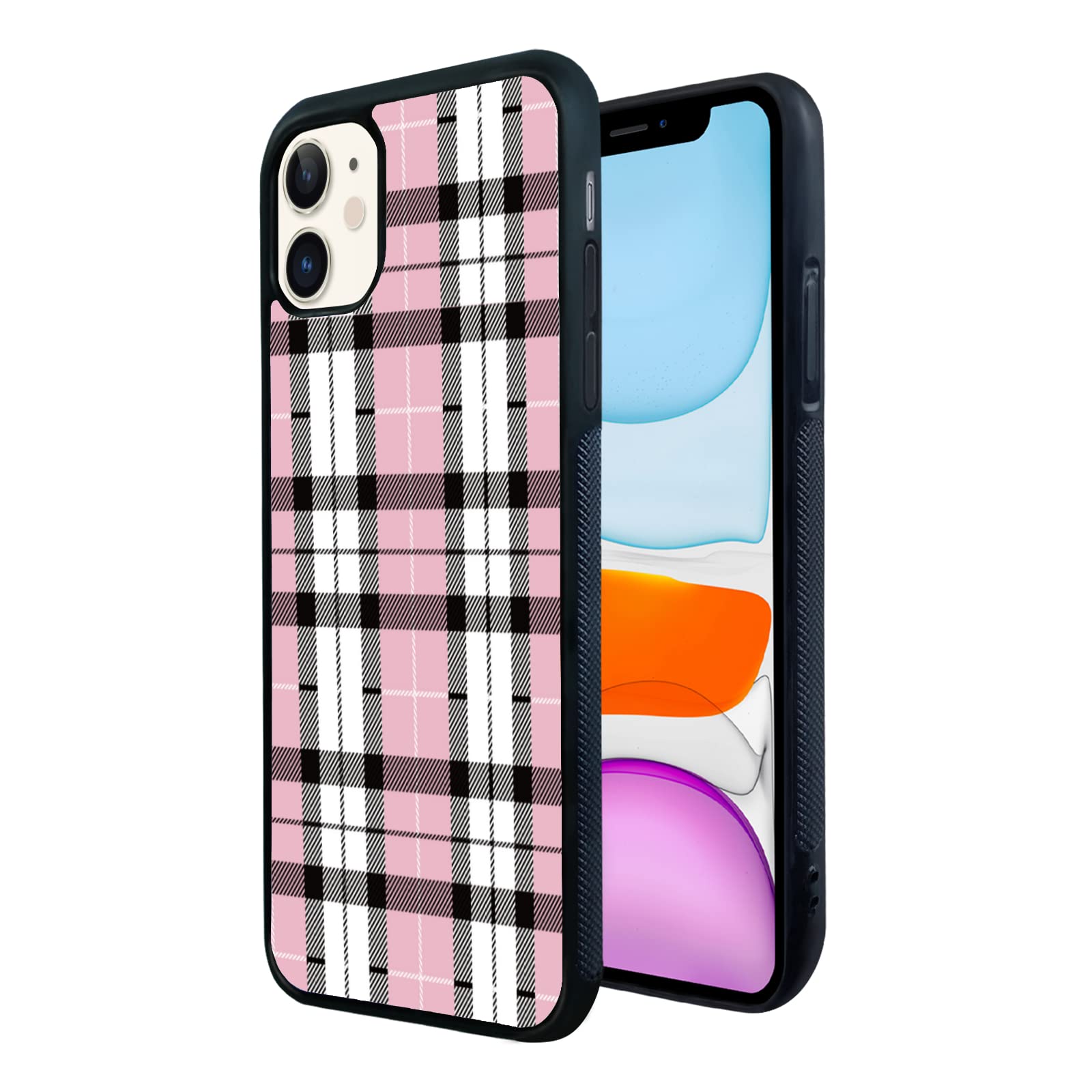 Aiyaya Pink Plaid iPhone 11 Case for Women & Girls - Cute 6.1 Inch Protective Phone Cover with Stylish Checkered Design | Perfect Gift for Birthday, Valentine's Day & Everyday Use