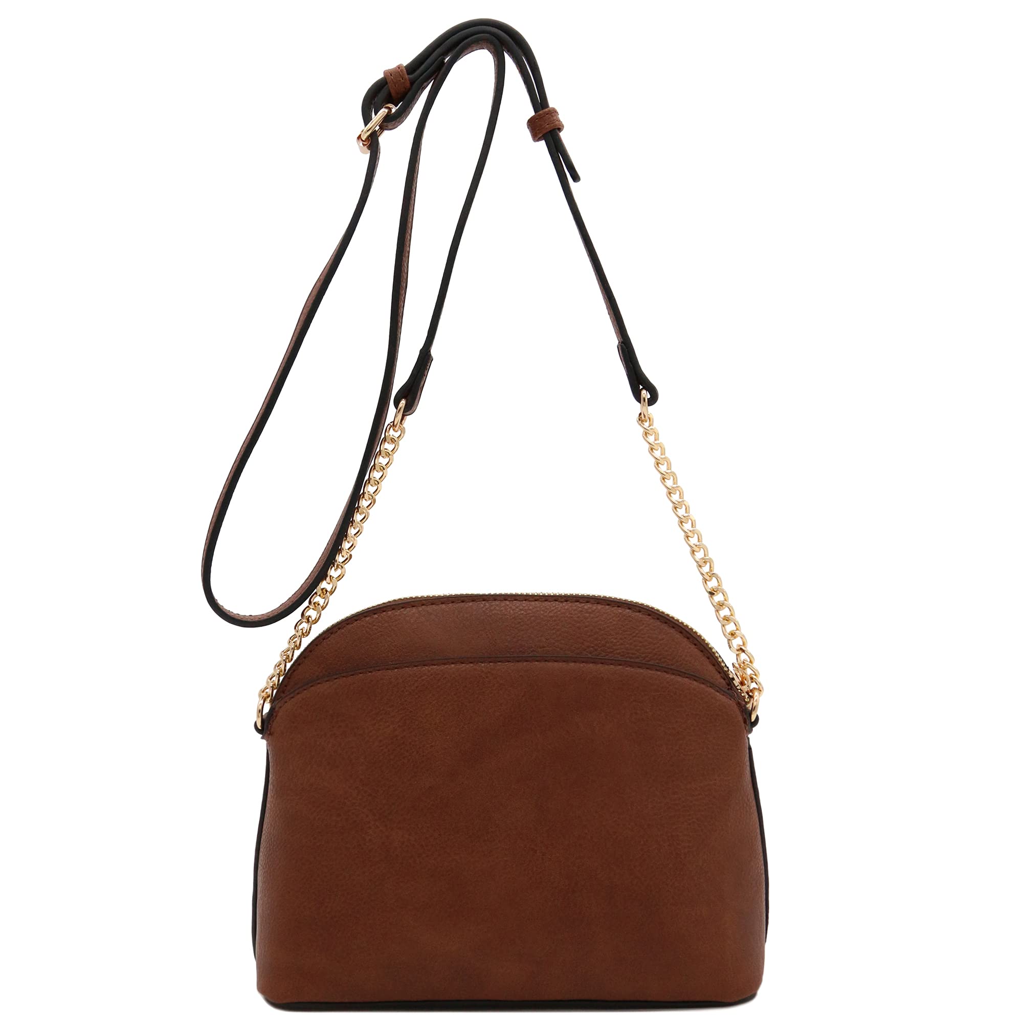 Stylish Faux Leather Small Dome Crossbody Bag with Adjustable Chain Strap - Perfect for Women's Daily Use, Shopping & Night Out