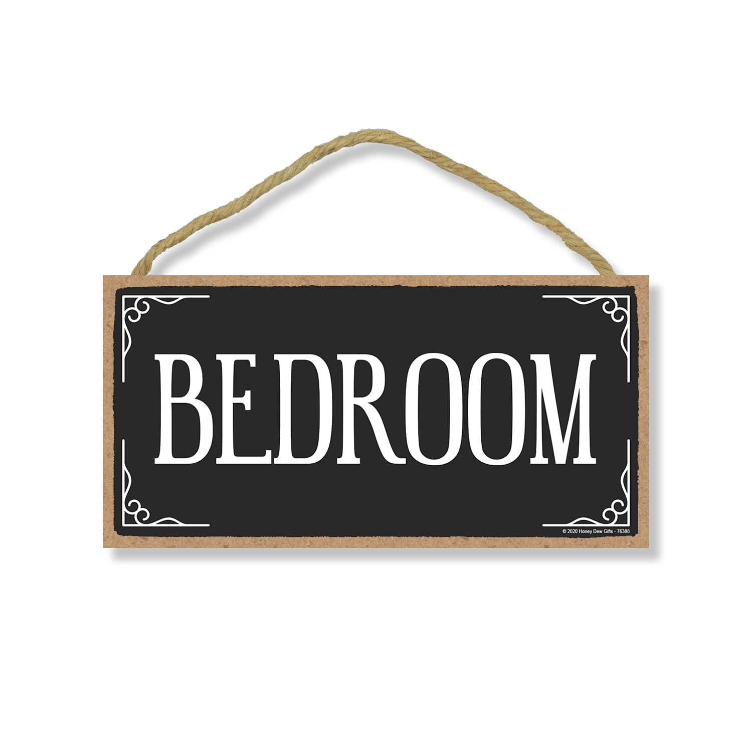 Elegant Black MDF Honey Dew Door Sign - 10x5 Inch for Bedroom & Closet