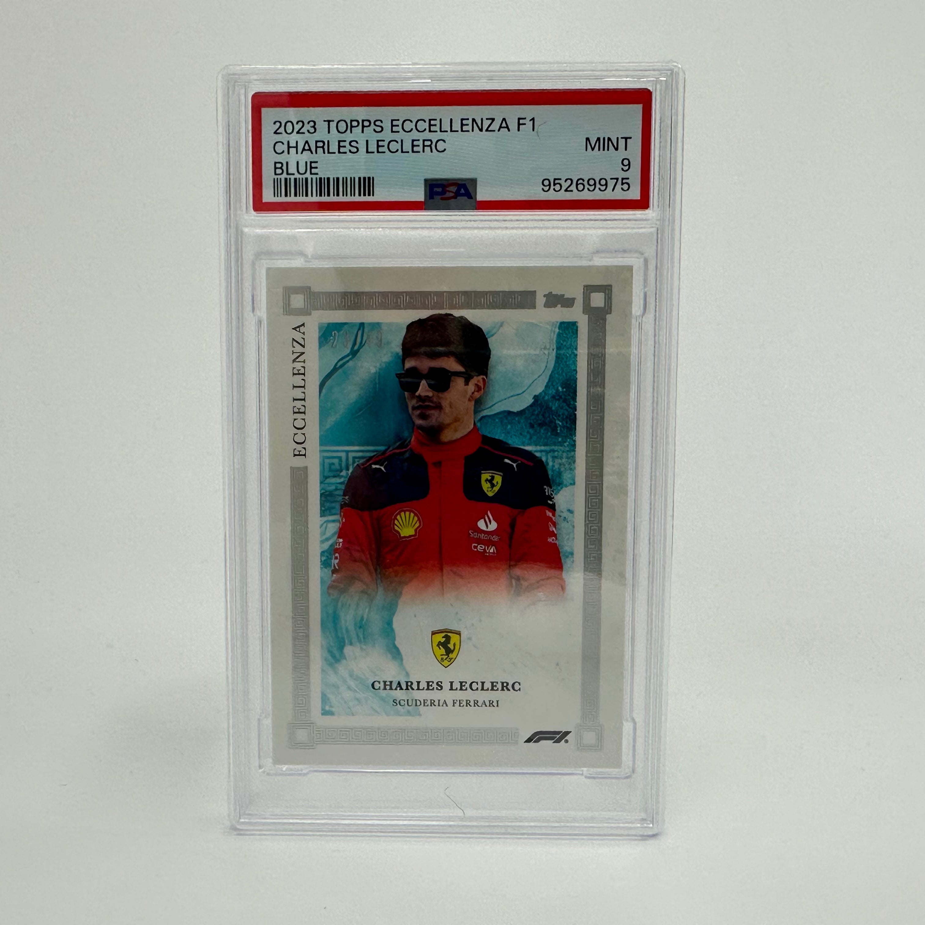 2023 Charles Leclerc Blue PSA 9 Eccellenza 23/49 Trading Card - Perfect for F1 Collectors, Display & Investment
