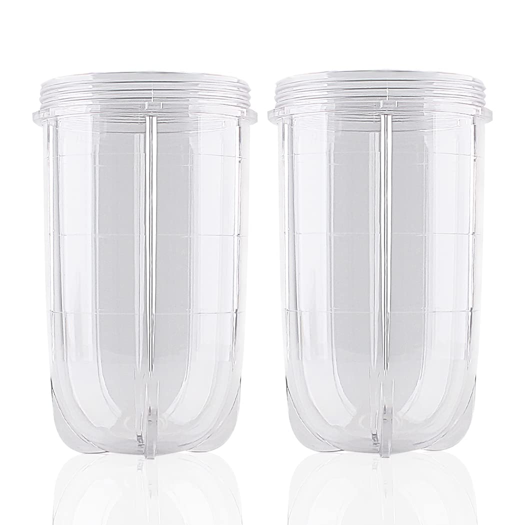 Anbige Replacement Cups for Magic Bullet Blender - Compatible with MB1001 250W Juicer (2 Tall Cups) - Perfect for Smoothies, Shakes & Food Prep