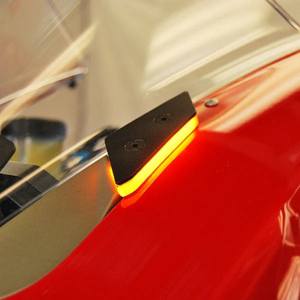Ducati Panigale V2 Mirror Block Off Plates with Integrated Turn Signals (2020-Present) - Motorcycle Customization & Safety Upgrade for Street Riding