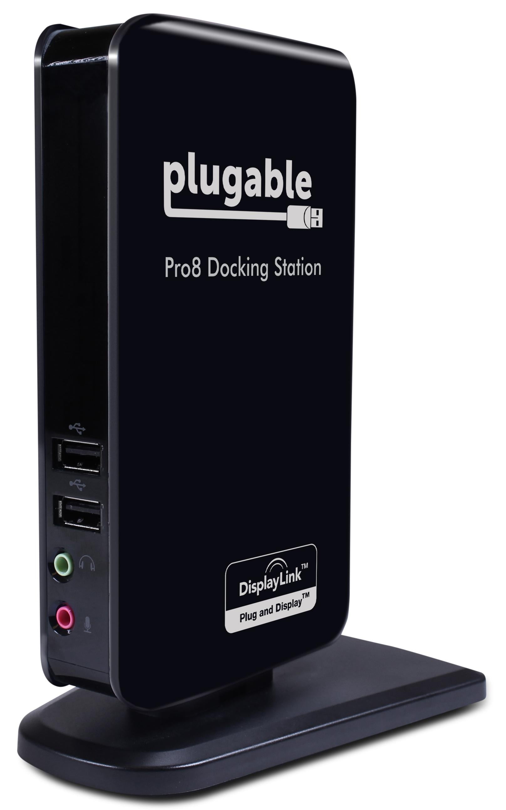 Plugable Pro8 USB-C Docking Station for Tablets - 4K HDMI, Ethernet, 3 USB Ports - Compatible with Dell Venue 8 Pro & Windows Tablets - Perfect for Home Office & Remote Work Setup