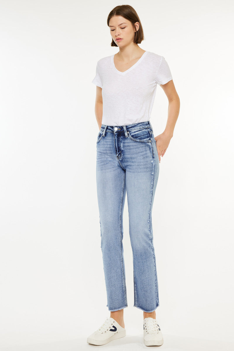 Sadie High Rise Straight Leg Jeans for Women - Stretchy Comfort Denim Pants - Perfect for Casual Wear, Office & Date Nights
