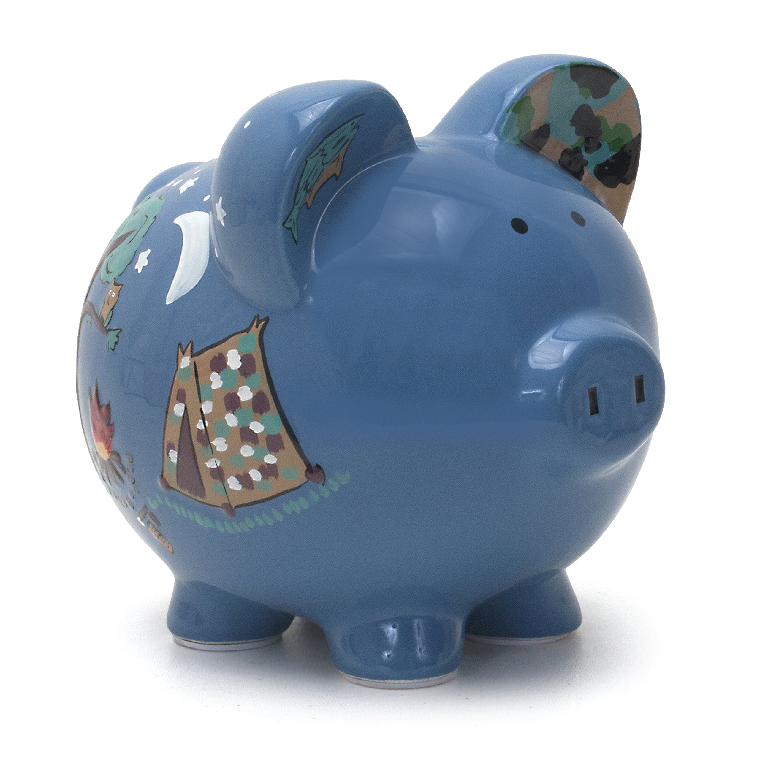 Child to Cherish Ceramic Piggy Bank for Boys - Cute Money Saving Bank for Kids, Perfect Gift for Birthday & Christmas - Ideal for Camping Trips & Outdoor Adventures