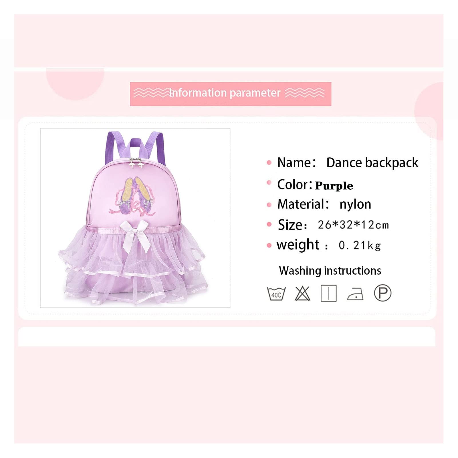 **Yitengteng Princess Ballerina Backpack for Toddler Girls - Cute Nylon Dance Bag for Ballet Class, School & Travel - Perfect Gift for Little Dancers**