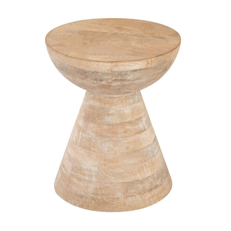 Boyd Accent Stool 15 x 18 Inch Whitewash Finish - Perfect for Living Room, Bedroom, or Entryway Decor