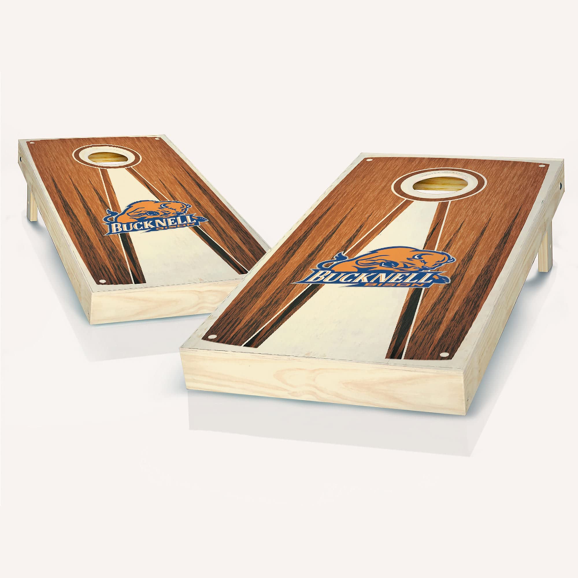 Bucknell Pyramid Cornhole Game Set - 2 Wooden Cornhole Boards & 8 Bean Bags for Outdoor Lawn Games, Backyard Parties, Tailgating, and Family Fun