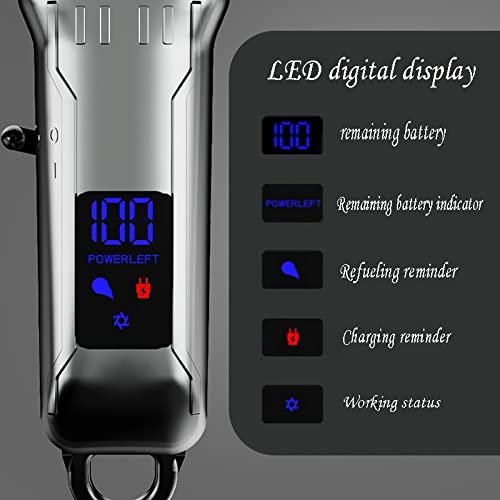 Professional Hair Clippers for Men - Cordless & Corded Rechargeable Hair Trimmer with Digital Display, Adjustable Blade, Powerful Motor - Perfect for Home Barbering, Beard Trimming & DIY Haircuts
