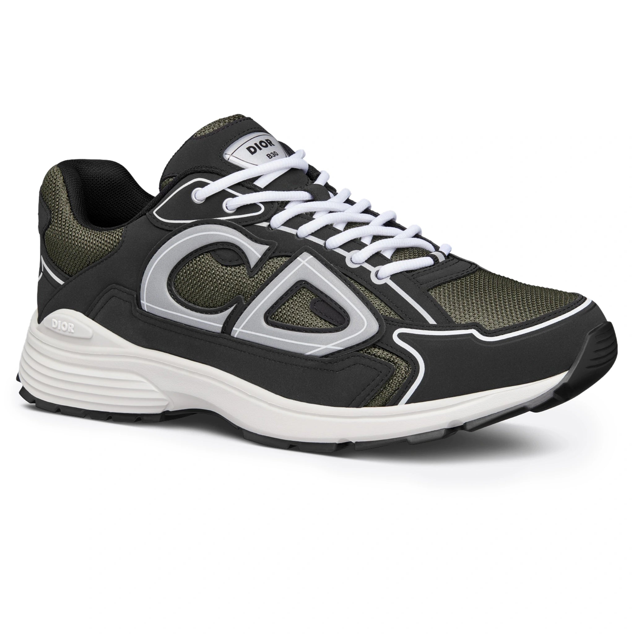 Dior B30 Mesh Deep Green Black Sneakers - Stylish Luxury Men's & Women's Fashion Shoes for Casual Wear & Street Style Outfits