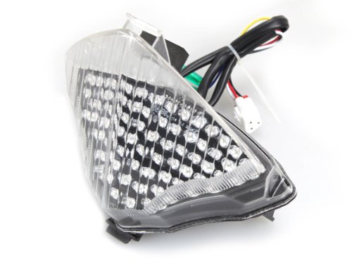 Sequential LED Tail Lights Clear Lens for 2004-2006 Yamaha YZF R1 - High Visibility Motorcycle Brake Lights for Night Riding & Safety Enhancement