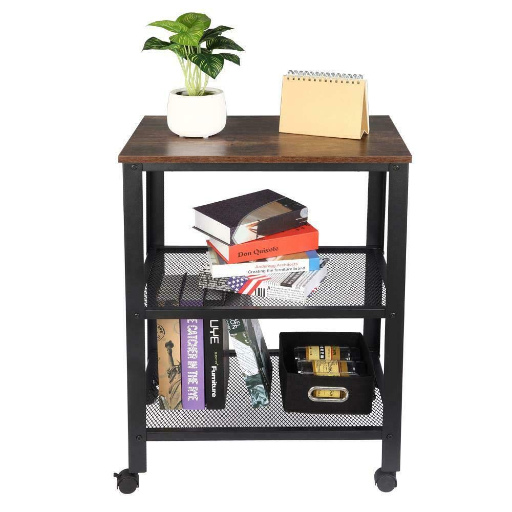 3-Tier Rolling Kitchen Cart with Wheels - Multi-Purpose Serving Cart for Dining, Living Room, and Office Storage - Mobile Storage Furniture for Home Organization