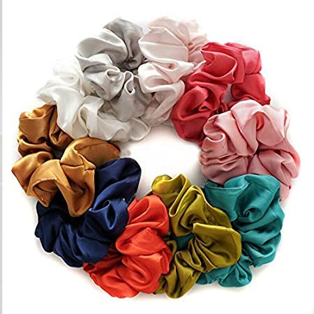 Glamifirsto 6-Pack Large Satin Hair Scrunchies - Silk Hair Bands & No Crease Ponytail Holders for Women & Girls - Perfect for Work, Gym, and Everyday Hair Accessories