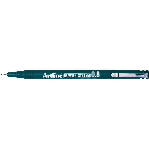 Artline 238 Drawing System Pen - 0.8mm Fine Tip Black Ink - Pack of 12 - Perfect for Sketching, Technical Drawing & Calligraphy