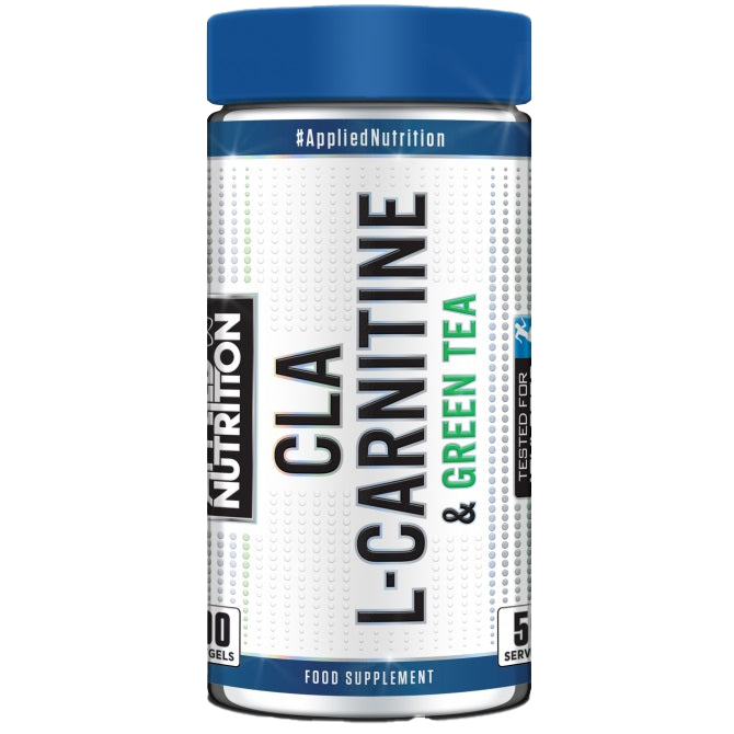 Applied Nutrition CLA L-Carnitine & Green Tea Extract 100 Softgels – Weight Management & Energy Support Supplement for Fitness & Active Lifestyle