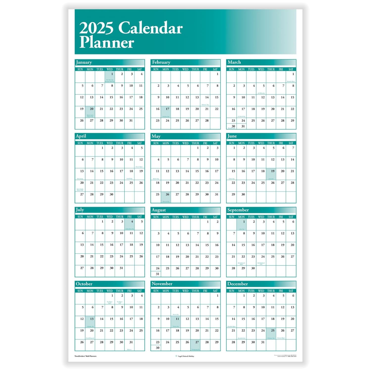 2025 Large Wall Calendar Planner - 36